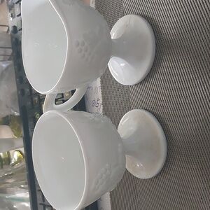 2 pc Milk White glass